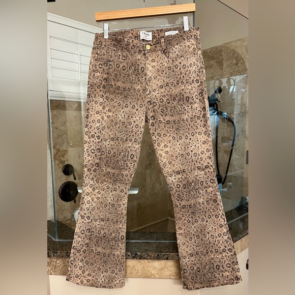 Frame Denim jeans Snake Print Le Crop High Waist mini boot EUC Size 29 - Picture 4 of 10